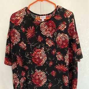 LuLaRoe Rose Print Irma Tunic